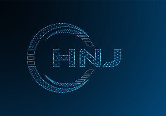 HNJ low poly letter logo vector design. HNJ lower poly logo design.