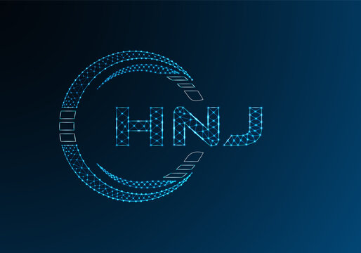 HNJ low poly letter logo vector design. HNJ lower poly logo design.