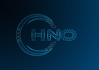 HNO low poly letter logo vector design. HNO lower poly logo design.