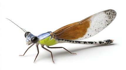 Damselfly isolated on white background. Generative AI