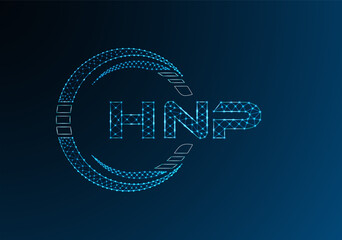 HNP low poly letter logo vector design. HNP lower poly logo design.
