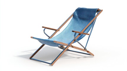 Relaxing blue beach chair