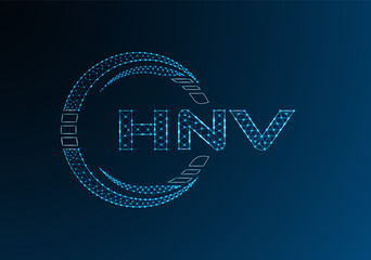 HNV low poly letter logo vector design. HNV lower poly logo design.