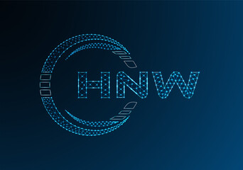 HNW low poly letter logo vector design. HNW lower poly logo design.