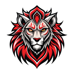  lion head vector mascot illustration with animal face tattoo design