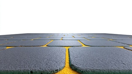 Blue Terracotta interior tile perspective view. Isolated on white background. Generative AI