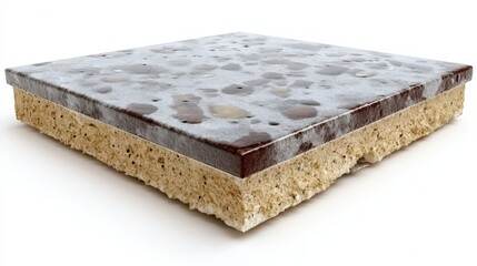 Blue Terracotta Interior Tile Isolated on White Background. Generative AI