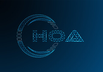 HOA low poly letter logo vector design. HOA lower poly logo design.