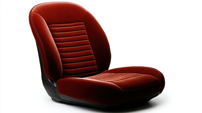 Velvet seat cover on isolated white background. Generative AI