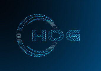 HOG low poly letter logo vector design. HOG lower poly logo design.