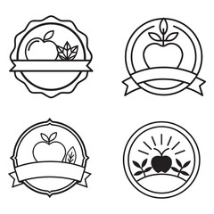 Apple Logo Designs Simple, Elegant Line Art Badges for Branding