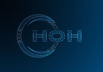 HOH low poly letter logo vector design. HOH lower poly logo design.