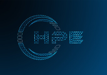 HPE low poly letter logo vector design. HPE lower poly logo design.