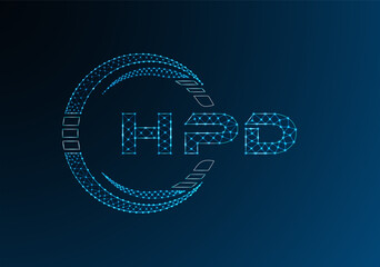 HPD low poly letter logo vector design. HPD lower poly logo design.