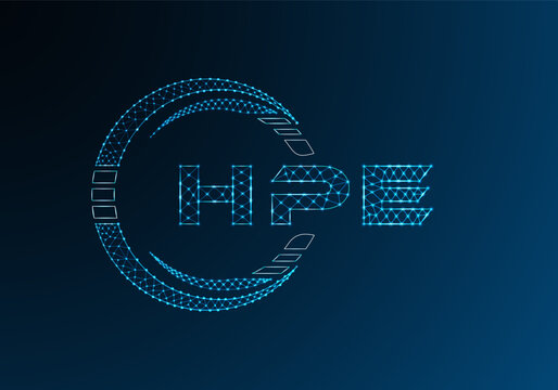HPE low poly letter logo vector design. HPE lower poly logo design.