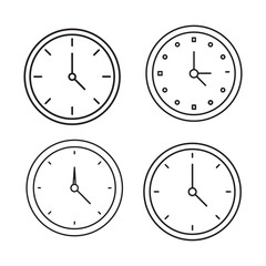 Collection of Simple Clock Icons Minimalist Time Designs for Websites and Applications