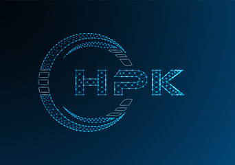 HPK low poly letter logo vector design. HPK lower poly logo design.