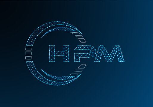HPM low poly letter logo vector design. HPM lower poly logo design.