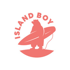 surfing bear logo vector illustration