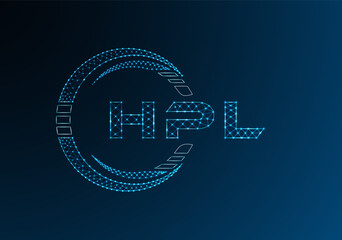 HPL low poly letter logo vector design. HPL lower poly logo design.