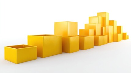 Obraz premium Ascending yellow blocks illustrate growth