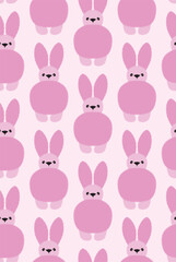 うさぎ　ぬいぐるみ　キャラクター総柄