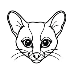 clean sugar glider head line art vector sketch