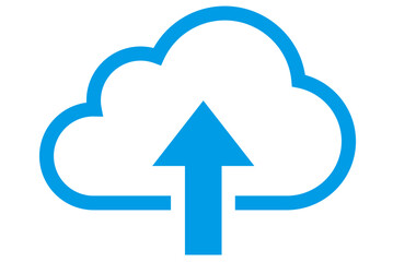 クラウド・ストレージ・ネットワークのデータベースアイコンアップロード