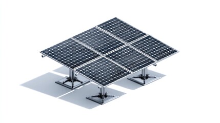 Solar panels mounted on metal stands