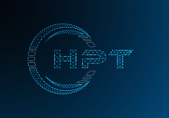HPT low poly letter logo vector design. HPT lower poly logo design.