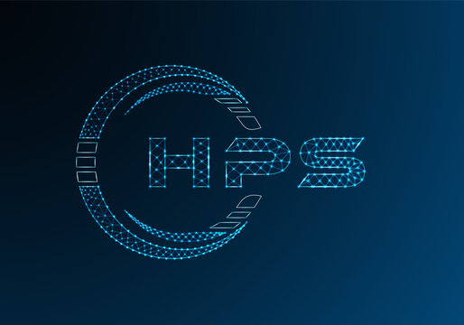 HPS low poly letter logo vector design. HPS lower poly logo design.