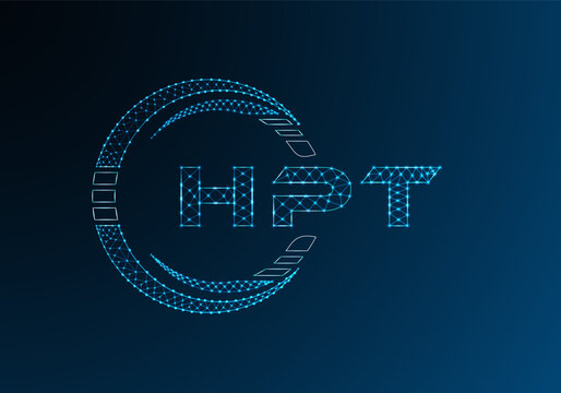 HPT low poly letter logo vector design. HPT lower poly logo design.