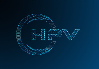 HPV low poly letter logo vector design. HPV lower poly logo design.