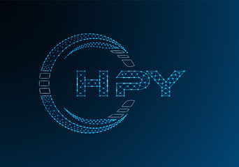 HPY low poly letter logo vector design. HPY lower poly logo design.