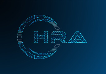 HRA low poly letter logo vector design. HRA lower poly logo design.