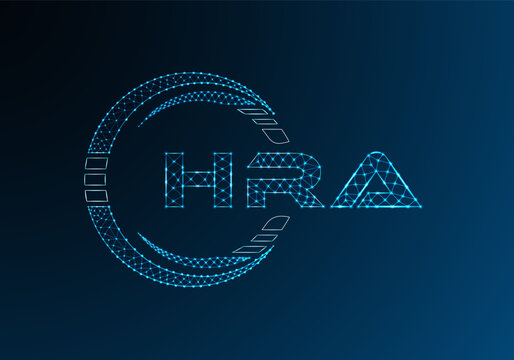 HRA low poly letter logo vector design. HRA lower poly logo design.
