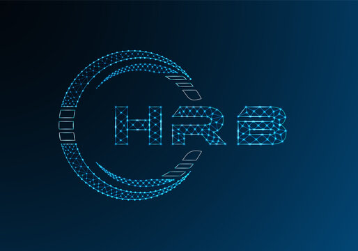 HRB low poly letter logo vector design. HRB lower poly logo design.