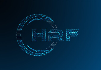 HRF low poly letter logo vector design. HRF lower poly logo design.