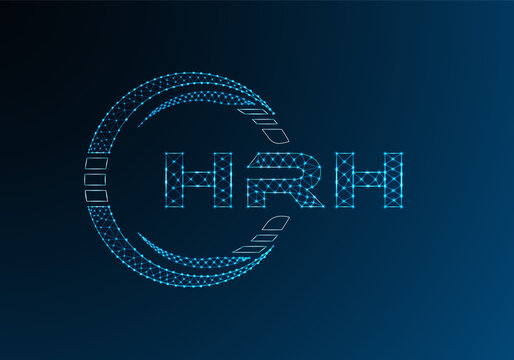 HRH low poly letter logo vector design. HRH lower poly logo design.