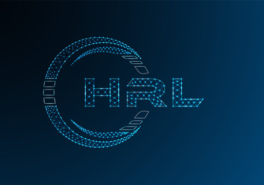 HRL low poly letter logo vector design. HRL lower poly logo design.