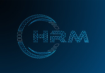 HRM low poly letter logo vector design. HRM lower poly logo design.