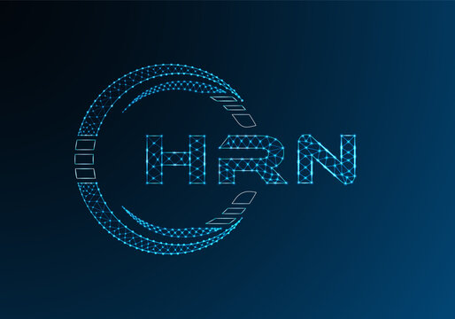 HRN low poly letter logo vector design. HRN lower poly logo design.