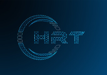 HRT low poly letter logo vector design. HRT lower poly logo design.