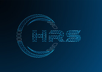 HRS low poly letter logo vector design. HRS lower poly logo design.