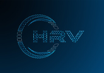 HRV low poly letter logo vector design. HRV lower poly logo design.