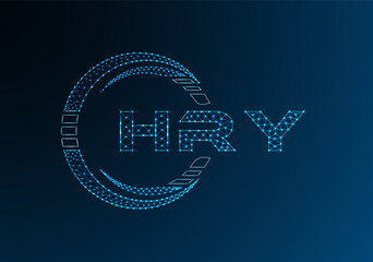 HRY low poly letter logo vector design. HRY lower poly logo design.