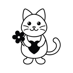 cat with a flower