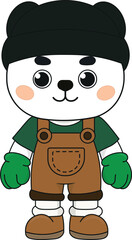 Polar Bear Mascot Character Vector Illustration