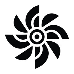 spiral petal windmill stencil icon beautiful elements.
