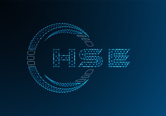 HSE low poly letter logo vector design. HSE lower poly logo design.